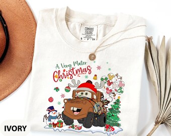 Comfort Colors A Very Mater Christmas Shirt, Christmas Mater Cars Shirt, Disney Cars Christmas Tee, Disney McQueen Holidays, Christmas Cars