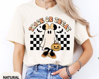 Retro Minnie Mouse Halloween Shirt: Skeleton Trick or Treat