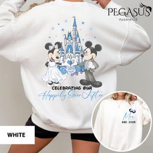 Disney Mrs And Mr Sweatshirt, Mickey Minnie Couple Happy Ever After Tee, Disney Wedding Sweatshirt, Just Married Honeymoon Matching Shirt