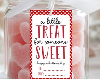 Editable Valentines Day Gift Tags, Classroom Favor Sweet Treat Tag, Teacher Gift Tag, Employee Gift, Kids Teacher Template Printable