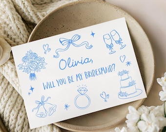 Bridesmaid Proposal Card, Will You Be My Bridesmaid, Personalized Bridesmaid Proposal Gift, Maid Of Honor Gift