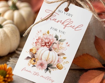 Editable Thanksgiving Favor Tag, Printable Thankful For You Tag, Fall Treat Tag, Fall Teacher Appreciation Gift Tag