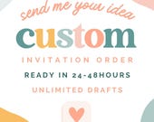 Custom Invitation, Made To Order Invitation, Custom Order Request, Customized Digital Birthday Invitation, Personalized Request Order