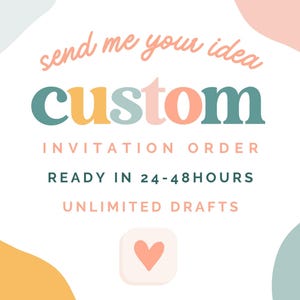 Custom Invitation, Made To Order Invitation, Custom Order Request, Customized Digital Birthday Invitation, Personalized Request Order