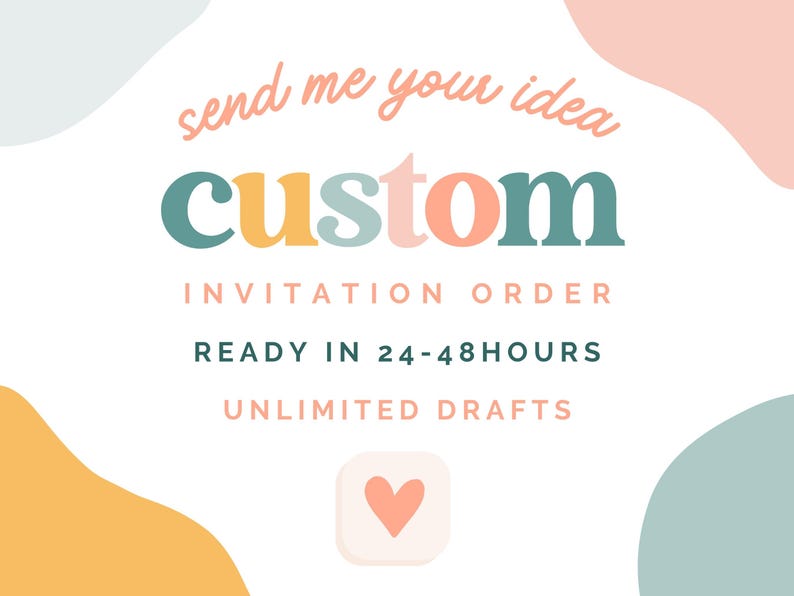 Custom Invitation, Made To Order Invitation, Custom Order Request, Customized Digital Birthday Invitation, Personalized Request Order image 1