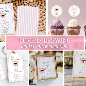 Espresso Martini Bridal Shower Bundle: Editable Invitation & Decor (Digital Download)