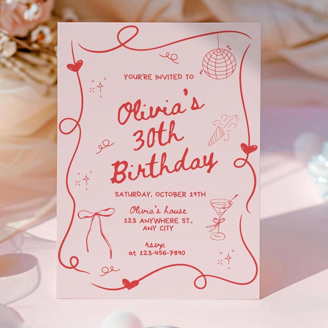 Hand Drawn 30th Birthday Invitation Editable Dirty Thirty Retro hand-drawn-30th-birthday-invitation-editable-dirty-thirty-retro