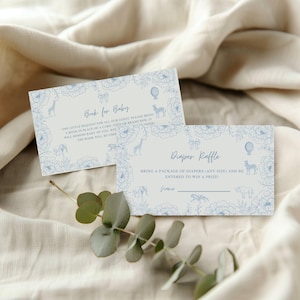 Safari toile babyshower luierloterij en boek voor baby, elegant bloemendecor chinoiserie, toile de jouy vintage Franse kaart, A2