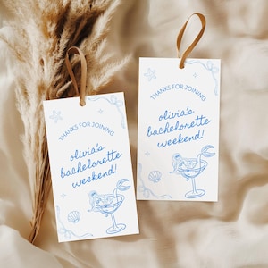 Coastal Bachelorette Thank You Favor Tags, Last Toast On The Coast Bachelorette Decor, Bach Party Favors, Bachelorette Gift Labels, A3