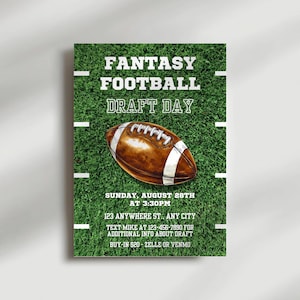Editable Fantasy Football Draft Invitation, Digital Text Football Invite, Fantasy Football Draft Template, Sports Party Invite