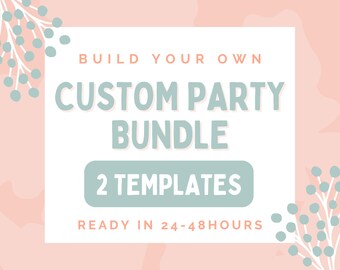 Build Your Party Decor Bundle, Matching Party Decorations, Made To Order, Customize Your Birthday Party Decor, Personalized Party Printables