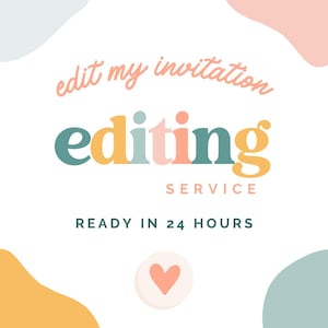 Editing Service, Invitation Editing Service, Edit My Template For Me, Custom Request Order Digital Download, Customization Add On