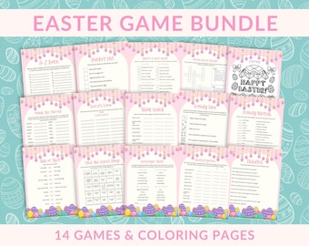 Easter Game Printable Bundle, Easter Party Games, Classroom Easter Game Bundle, Kids Easter Games, Family Kids Easter Candy Dice Game & More