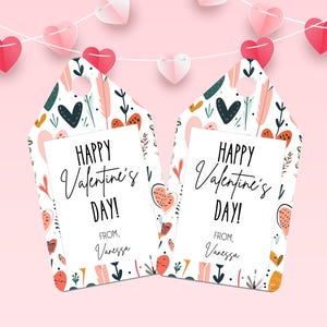 Valentinstag Geschenkanhänger, druckbare Valentinstagskarten, süßes Leckerli Cookie Tag Favor, Kinder Klassenzimmer Danke Lehrer Geschenkanhänger