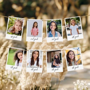 Graduation Photo Banner Template, Printable Grad Party Poster, Minimalistic Celebration Sign, Modern Grad Party Decor, Grade Level Banner