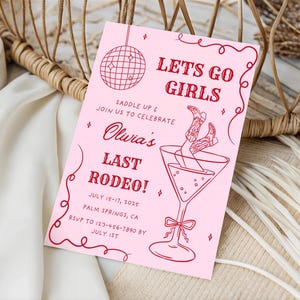 Last Rodeo Bachelorette Invite & Itinerary Template, Nashville Bach Party Weekend Invitation, Disco Cowgirl Western Country Bachelorette image 3