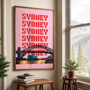 Sydney Reise Poster, Retro Sydney Print, Australien Wandkunst, Trendy Travel Poster, druckbare Kunst, Digitaldrucke, Wohnheim Dekor Australien
