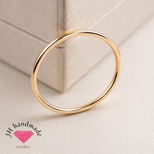 9ct Solid Gold Stacking Ring 1mm Plain custom made Brand new minimalist