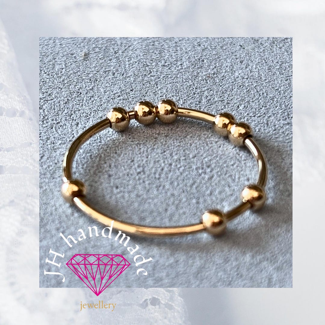 9ct Solid Gold Anxiety/ Fidget / Spinner Stacking Ring New Custom Made ...