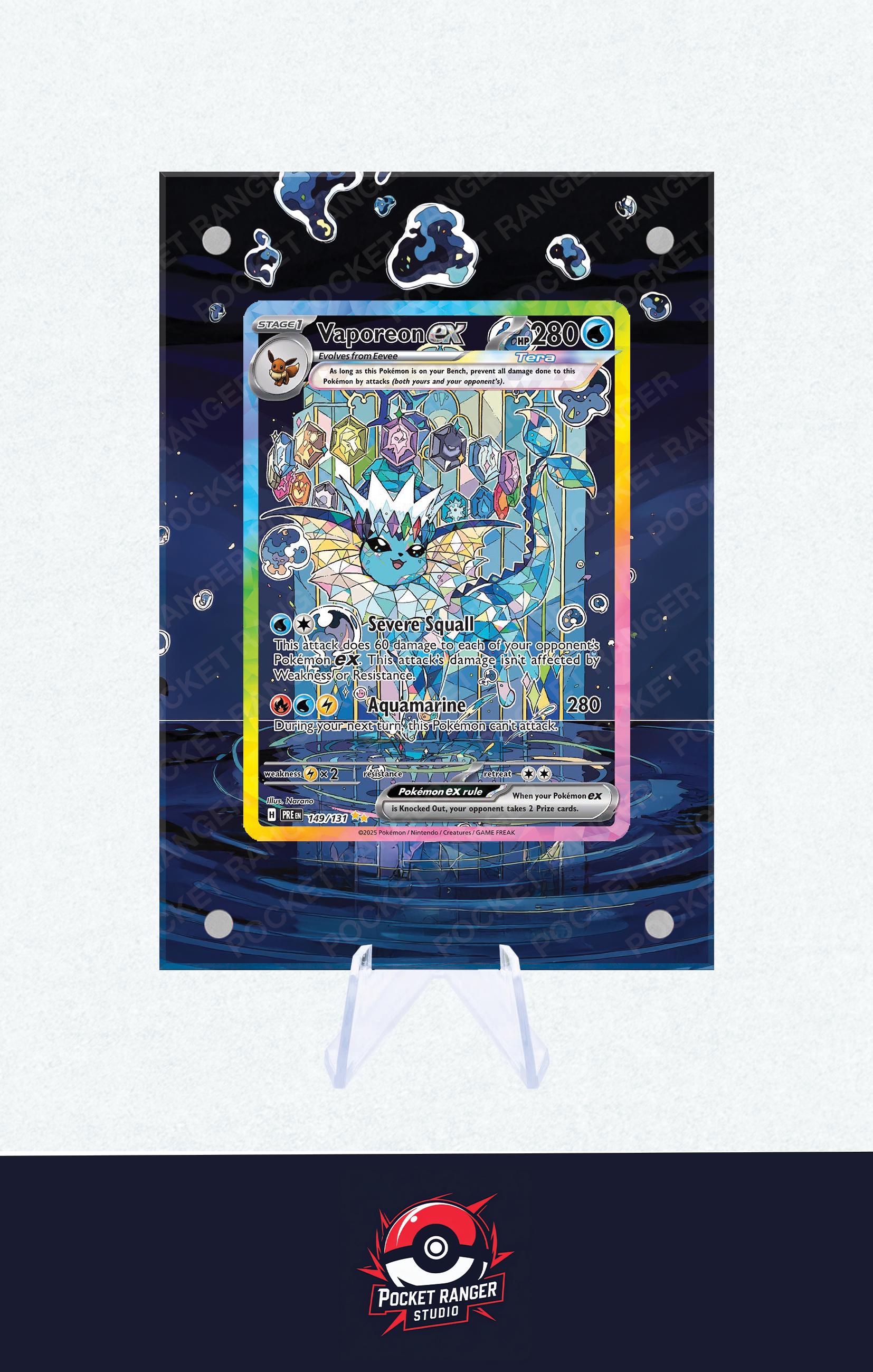 Vaporeon Ex 149/131 Prismatic Evolution - Pokmon Extended Artwork Display  Case - Etsy