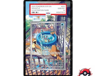 Squirtle 052/049 Corona Estelar - Vitrina con ilustraciones extendidas de Pokémon (PSA)