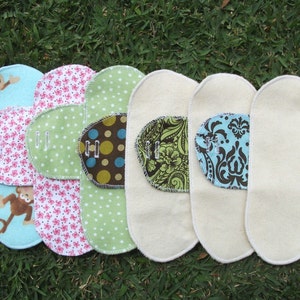 Mystery Pack set of 6 Cloth Mentrual Pantyliners with Attached Wings