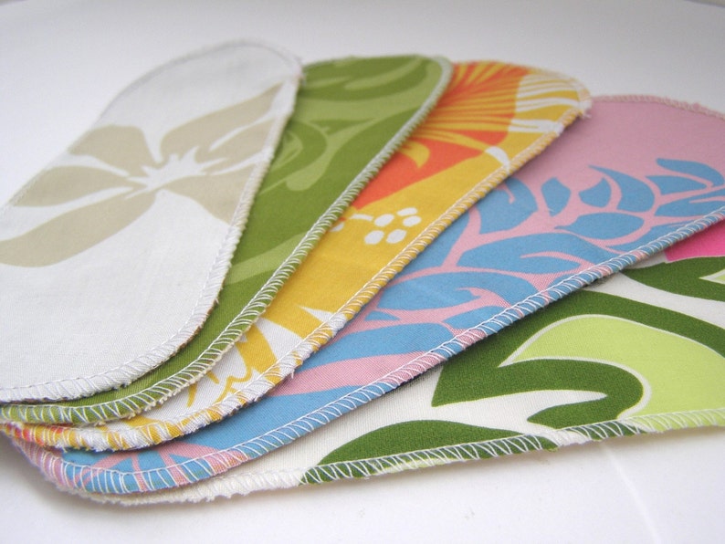 Cloth Menstrual Pantyliner 3pcs SAMPLER SET Hawaiian Print image 5