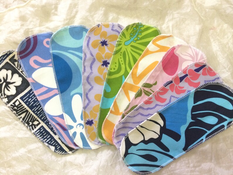 Cloth Menstrual Pantyliner 3pcs SAMPLER SET Hawaiian Print image 4