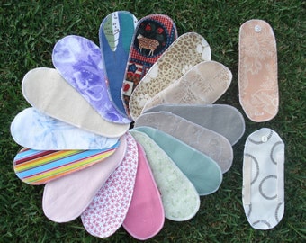 Mystery Pack Set of 10 Flannel Cloth Menstrual Pantyliner w/ 2 detacheable wings - Short