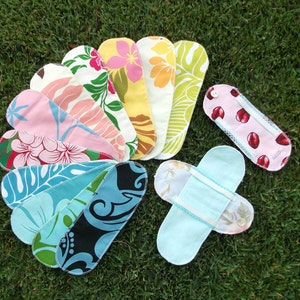 Cloth Menstrual Pantyliner 3pcs SAMPLER SET Hawaiian Print image 2