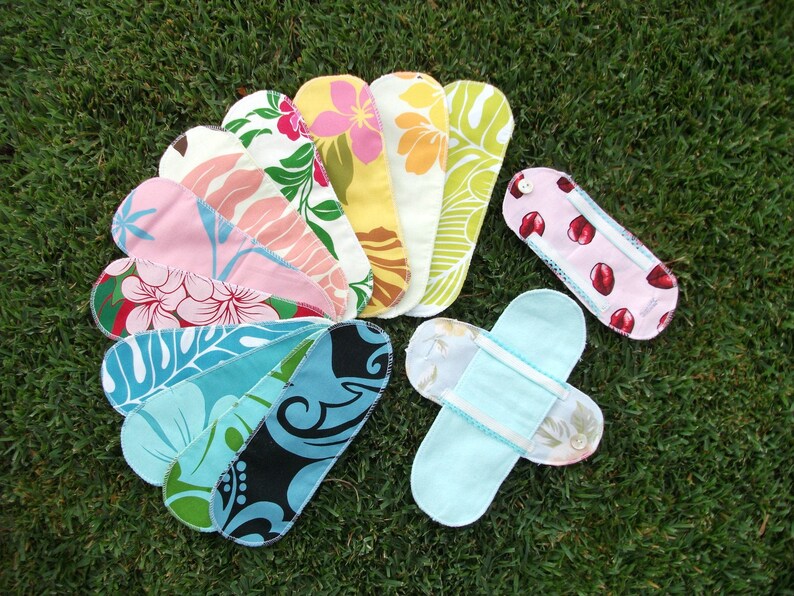 Cloth Menstrual Pantyliner 3pcs SAMPLER SET Hawaiian Print image 2