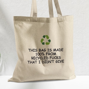 Funny Recycled Cotton Tote Bag: Eco-Friendly Everyday Bag