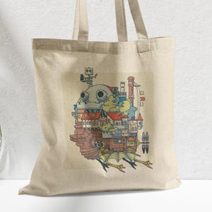 Howl&#39;s Moving Castle Tote Bag | Eco-Friendly Canvas Bag | Ghibli Inspired Gift for Fans