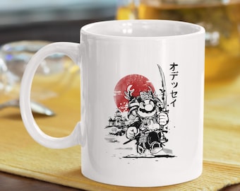 Samurai Super Mario Mug: Japanese Gamer Gift