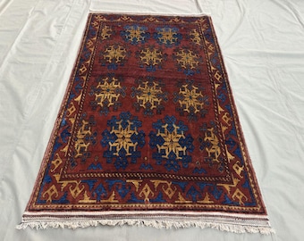 4 x 7 ft Afghaans antieke kazak, handgeknoopt rustiek rood superkazak tapijt, vintage kazaks tapijt (4,1 x 6,8)