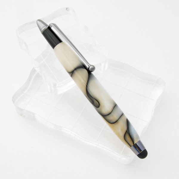 RESEREVED FOR JENNH  -- Soft Touch Stylus - Seashell colors with Black Swirls for your Ipad or Iphone
