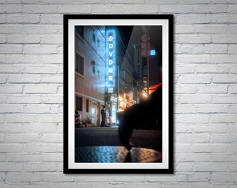 Tokyo Street Photography Print: Neon Alleyway, Cyberpunk Japan