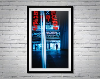 Tokyo Cyberpunk Photography Print: Neon Cityscape Wall Art