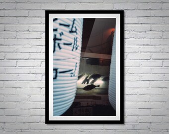 Osaka Street Photography Print: Japanese Lanterns Fish Tank, Dreamlike Urban Scene
