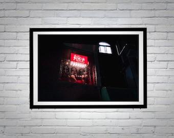 Tokyo Bar Photography: Red Light Kabukicho, Japan Nightlife Noir Art Print