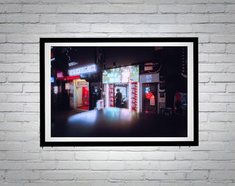 Tokyo Night Photography: Shinjuku Neon, Japan Cityscape Art Print