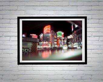 Shinjuku Neon Photography: Tokyo Nightscape Urban Wall Art