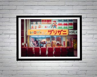 Retro Arcade Photography: Shinsekai Osaka, Japan - Vintage Gaming Wall Art