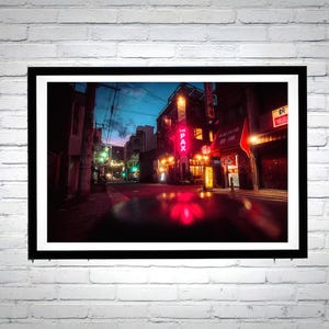Osaka Shinsekai Neon Street Photography – Retro Japan Wall Art, Colorful Night Urban Print, Japanese Alley Decor, Cityscape Photography Gift