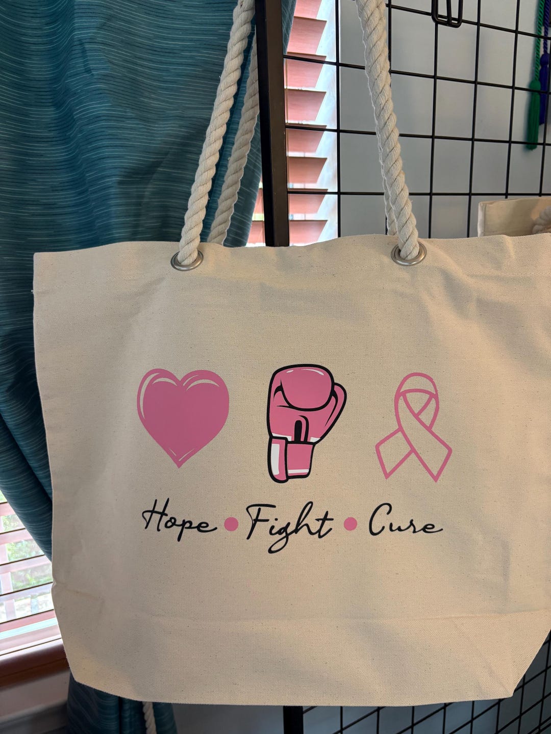 Breast Cancer Awareness Tote With Rope Handles - Show Your Support in ...