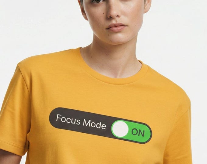 Focus Mode ON Switch T-Shirt | Motivational Productivity Tee, Minimal Aesthetic Shirt, Work/Study Mode Graphic Tee