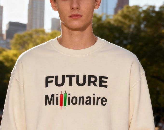 FUTURE Millionaire Sweatshirt, Trading Candlestick Design, Minimal Finance Crewneck, Stock Market Trader Gift, Investor Apparel