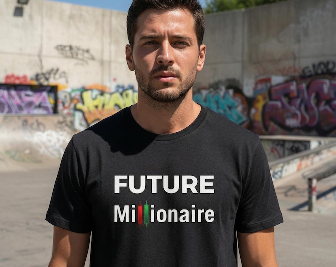 FUTURE Millionaire Tshirt, Trading Candlestick Design, Minimal Finance Crewneck, Stock Market Trader Gift, Investor Apparel
