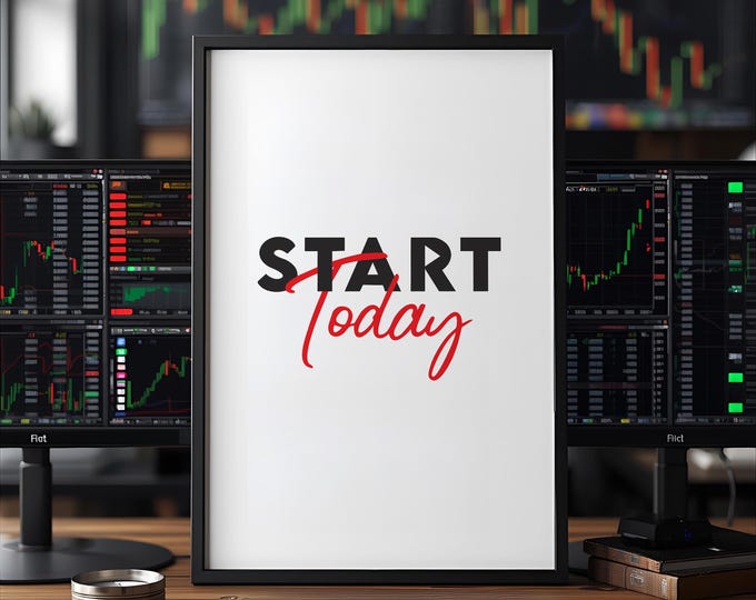 Start Today Motivational Art Print, Office Decor