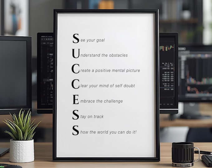 Success Guide Poster – Inspirational Wall Art, Office Decor